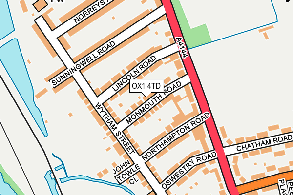 OX1 4TD map - OS OpenMap – Local (Ordnance Survey)