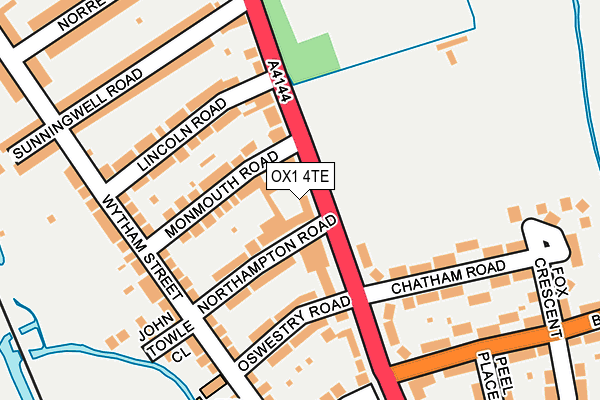 OX1 4TE map - OS OpenMap – Local (Ordnance Survey)