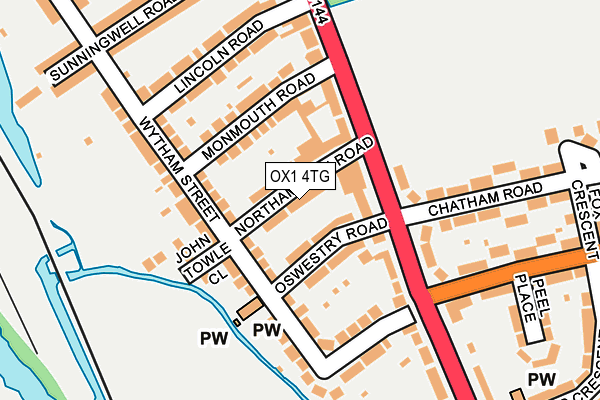 OX1 4TG map - OS OpenMap – Local (Ordnance Survey)