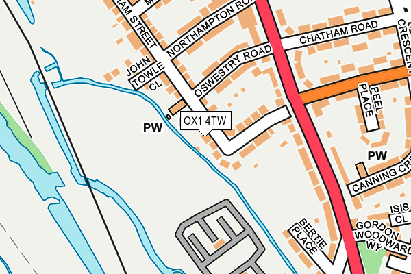 OX1 4TW map - OS OpenMap – Local (Ordnance Survey)