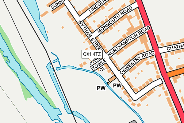 OX1 4TZ map - OS OpenMap – Local (Ordnance Survey)