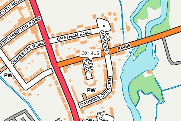 OX1 4US map - OS OpenMap – Local (Ordnance Survey)