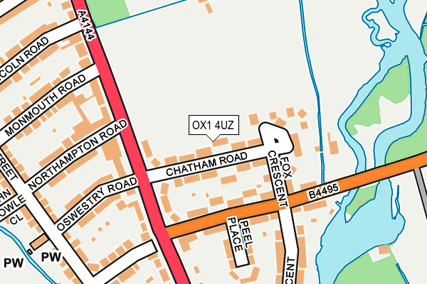 OX1 4UZ map - OS OpenMap – Local (Ordnance Survey)