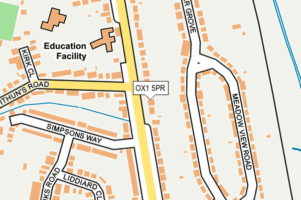 OX1 5PR map - OS OpenMap – Local (Ordnance Survey)