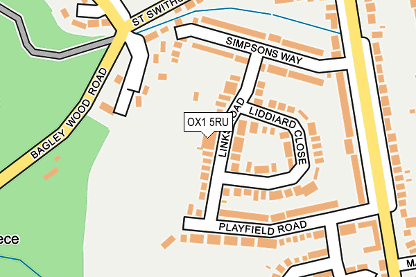 OX1 5RU map - OS OpenMap – Local (Ordnance Survey)