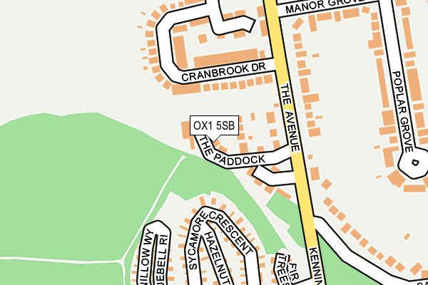 OX1 5SB map - OS OpenMap – Local (Ordnance Survey)