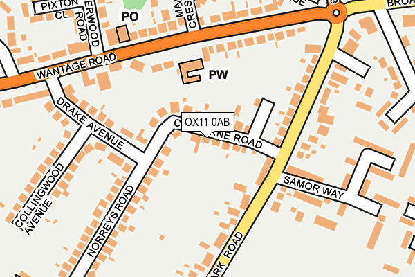 OX11 0AB map - OS OpenMap – Local (Ordnance Survey)