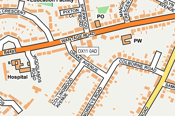 OX11 0AD map - OS OpenMap – Local (Ordnance Survey)