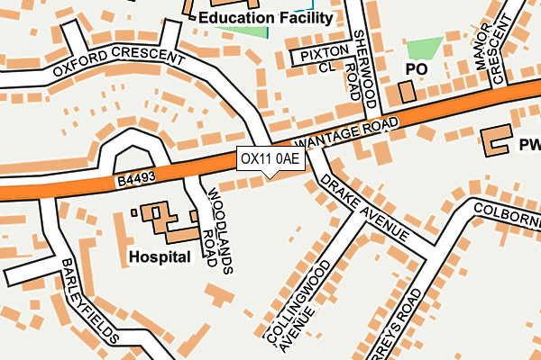OX11 0AE map - OS OpenMap – Local (Ordnance Survey)