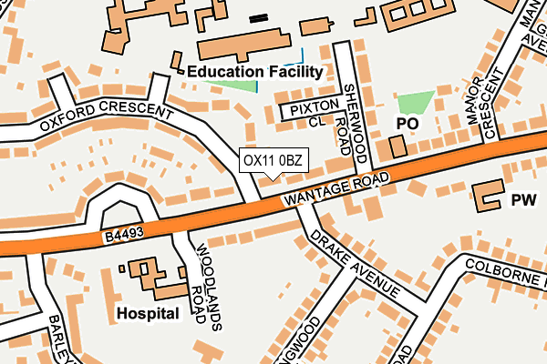 OX11 0BZ map - OS OpenMap – Local (Ordnance Survey)