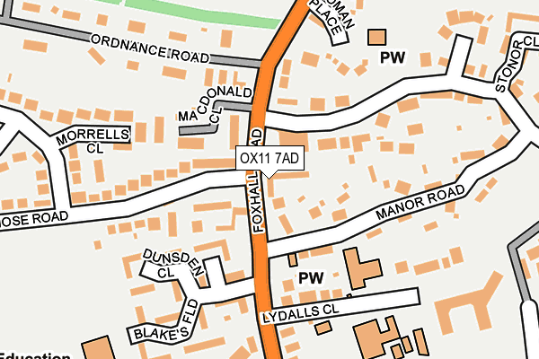 OX11 7AD map - OS OpenMap – Local (Ordnance Survey)
