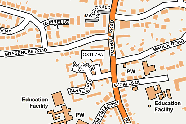 OX11 7BA map - OS OpenMap – Local (Ordnance Survey)