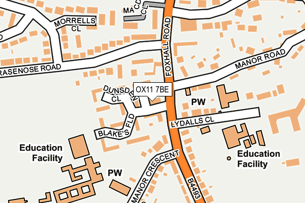 OX11 7BE map - OS OpenMap – Local (Ordnance Survey)