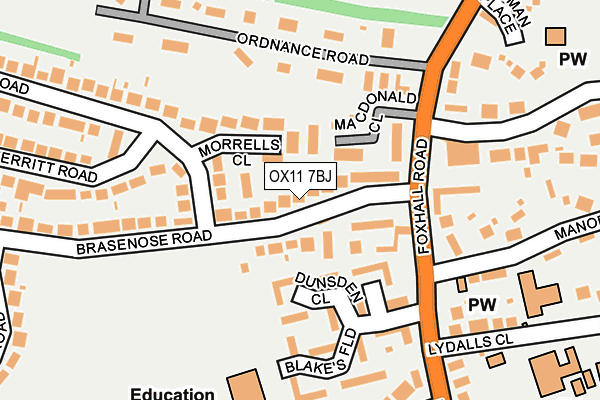 OX11 7BJ map - OS OpenMap – Local (Ordnance Survey)