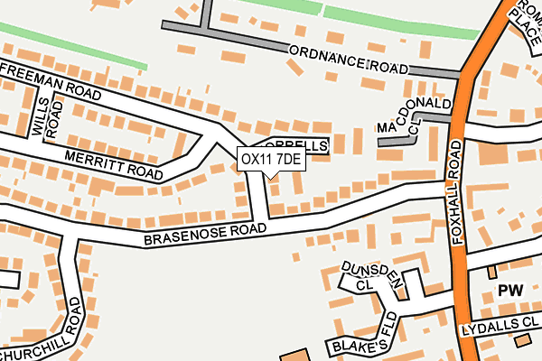 OX11 7DE map - OS OpenMap – Local (Ordnance Survey)