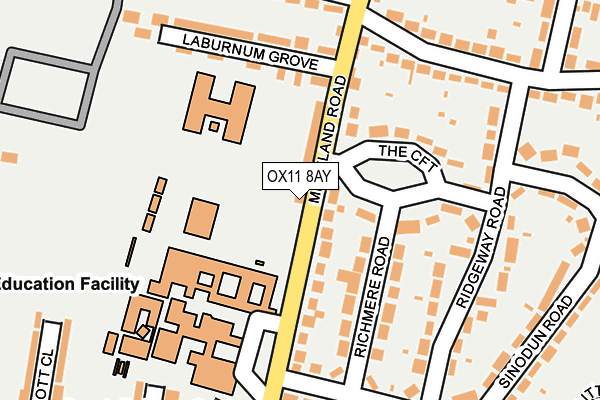 OX11 8AY map - OS OpenMap – Local (Ordnance Survey)