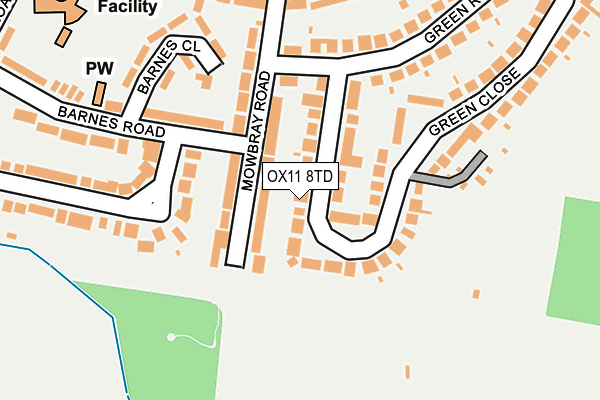 OX11 8TD map - OS OpenMap – Local (Ordnance Survey)