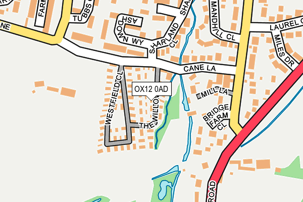 OX12 0AD map - OS OpenMap – Local (Ordnance Survey)