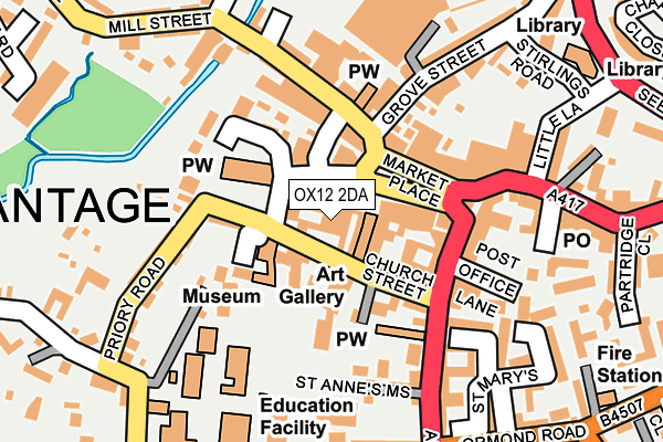 OX12 2DA map - OS OpenMap – Local (Ordnance Survey)
