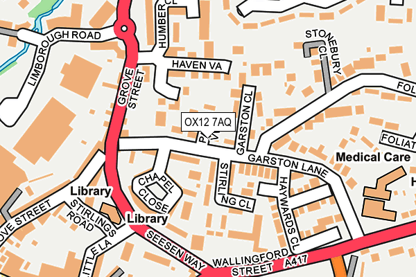 OX12 7AQ map - OS OpenMap – Local (Ordnance Survey)