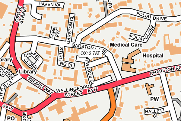 OX12 7AT map - OS OpenMap – Local (Ordnance Survey)