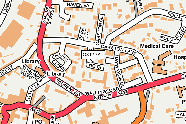 OX12 7AU map - OS OpenMap – Local (Ordnance Survey)