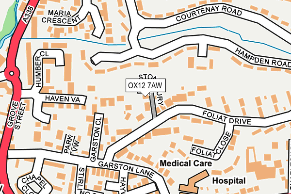 OX12 7AW map - OS OpenMap – Local (Ordnance Survey)
