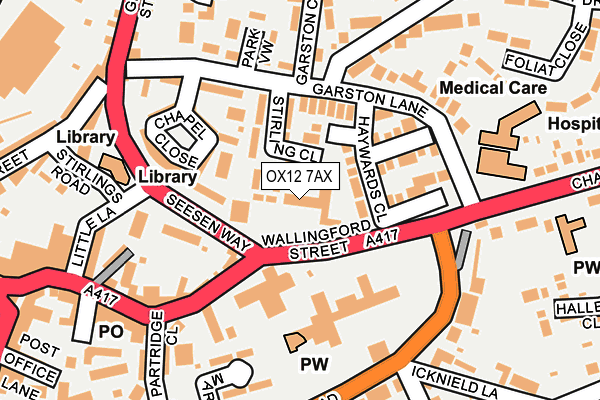 OX12 7AX map - OS OpenMap – Local (Ordnance Survey)
