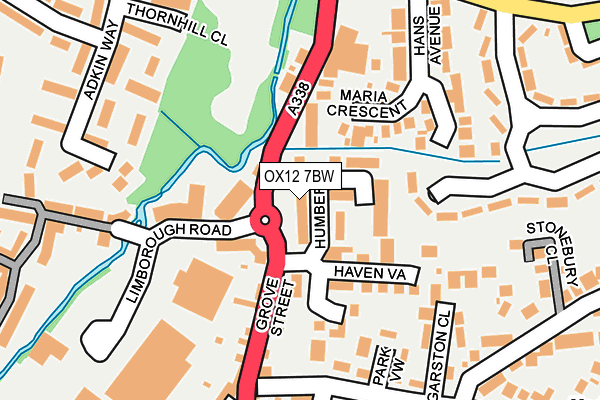 OX12 7BW map - OS OpenMap – Local (Ordnance Survey)