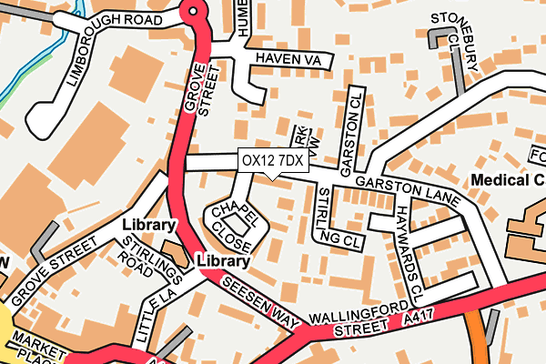 OX12 7DX map - OS OpenMap – Local (Ordnance Survey)