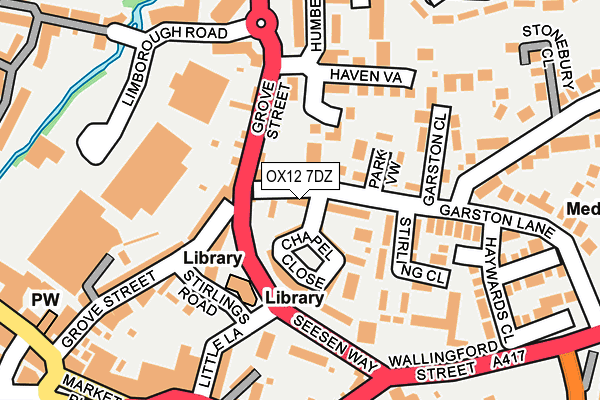 OX12 7DZ map - OS OpenMap – Local (Ordnance Survey)
