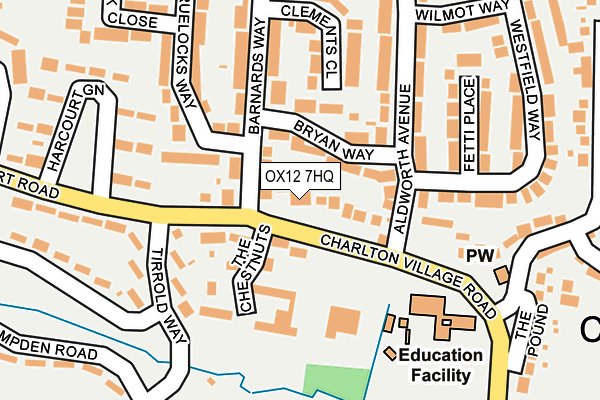 OX12 7HQ map - OS OpenMap – Local (Ordnance Survey)