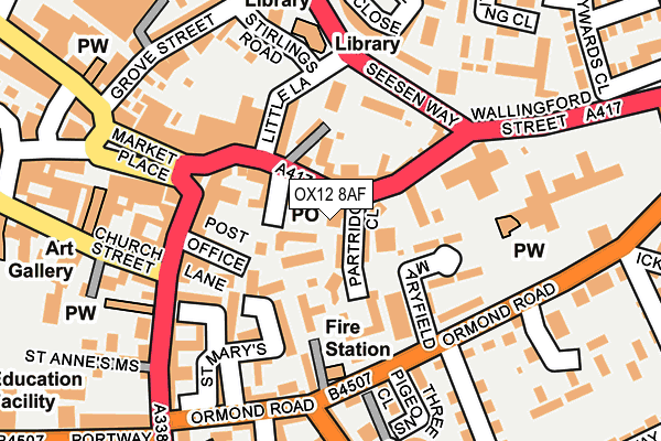 OX12 8AF map - OS OpenMap – Local (Ordnance Survey)