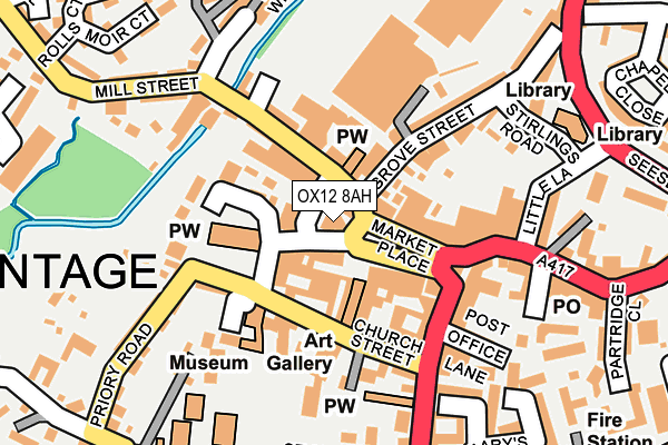 OX12 8AH map - OS OpenMap – Local (Ordnance Survey)