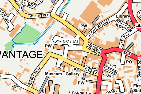 OX12 8AJ map - OS OpenMap – Local (Ordnance Survey)