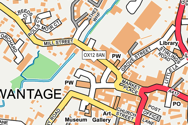 OX12 8AN map - OS OpenMap – Local (Ordnance Survey)
