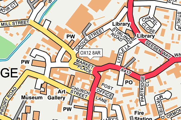 OX12 8AR map - OS OpenMap – Local (Ordnance Survey)