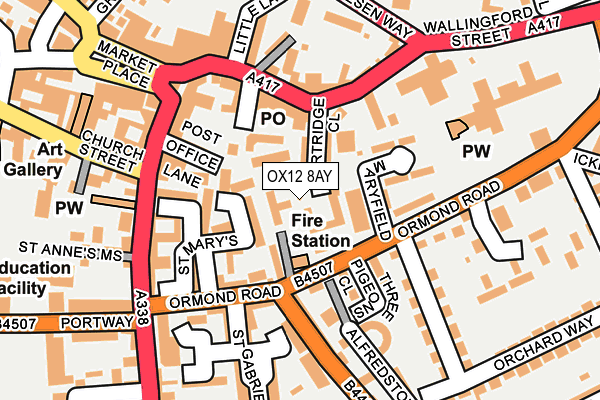 OX12 8AY map - OS OpenMap – Local (Ordnance Survey)