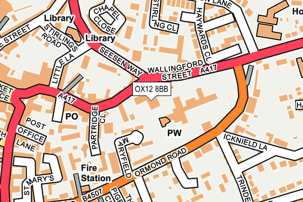 OX12 8BB map - OS OpenMap – Local (Ordnance Survey)