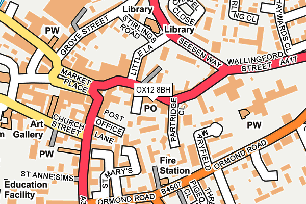 OX12 8BH map - OS OpenMap – Local (Ordnance Survey)