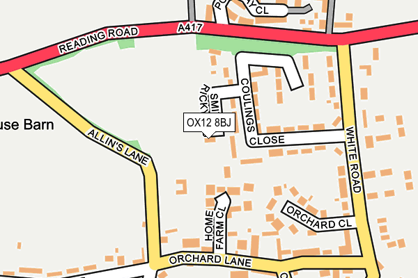 OX12 8BJ map - OS OpenMap – Local (Ordnance Survey)