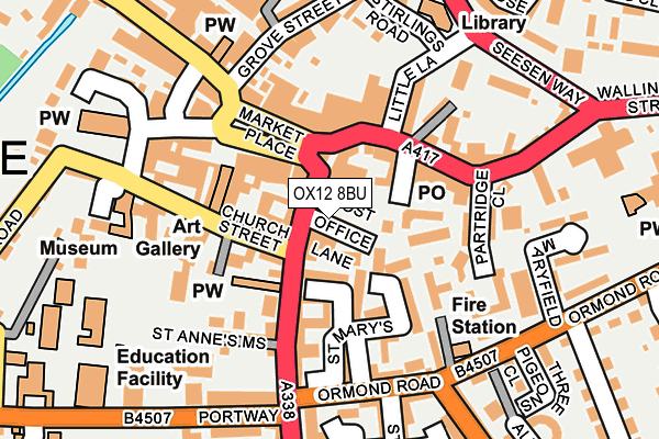 OX12 8BU map - OS OpenMap – Local (Ordnance Survey)