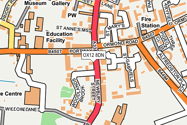 OX12 8DN map - OS OpenMap – Local (Ordnance Survey)