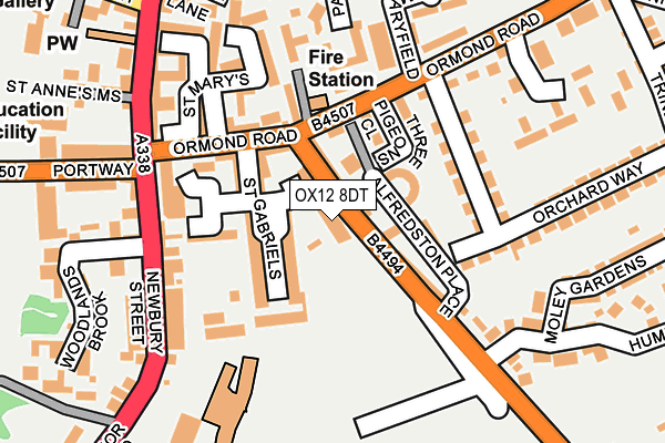 OX12 8DT map - OS OpenMap – Local (Ordnance Survey)