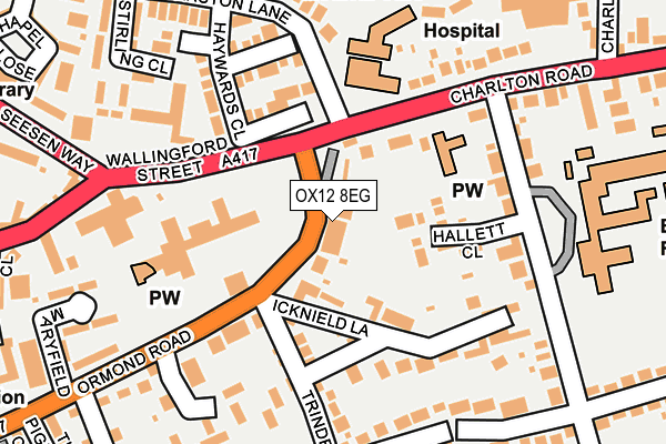 Map of WANTAGE AND DISTRICT COMMUNITY TRANSPORT COMMUNITY INTEREST COMPANY at local scale