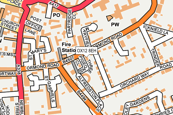 OX12 8EH map - OS OpenMap – Local (Ordnance Survey)