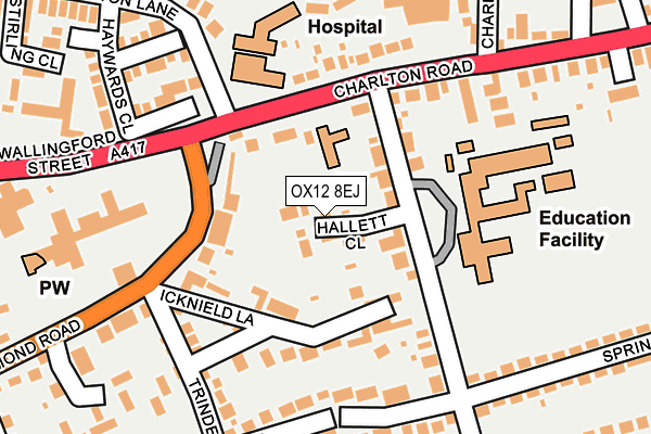 OX12 8EJ map - OS OpenMap – Local (Ordnance Survey)