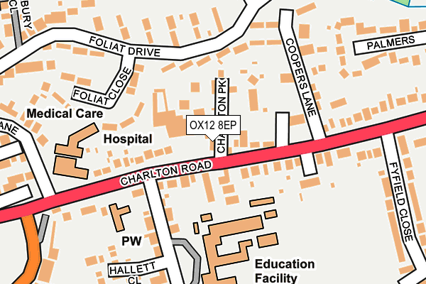 OX12 8EP map - OS OpenMap – Local (Ordnance Survey)