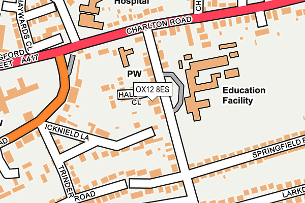 OX12 8ES map - OS OpenMap – Local (Ordnance Survey)