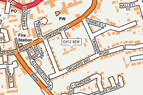 OX12 8EW map - OS OpenMap – Local (Ordnance Survey)